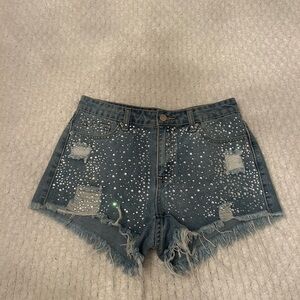 COPY - COPY - COPY - Embellished Denim Shorts